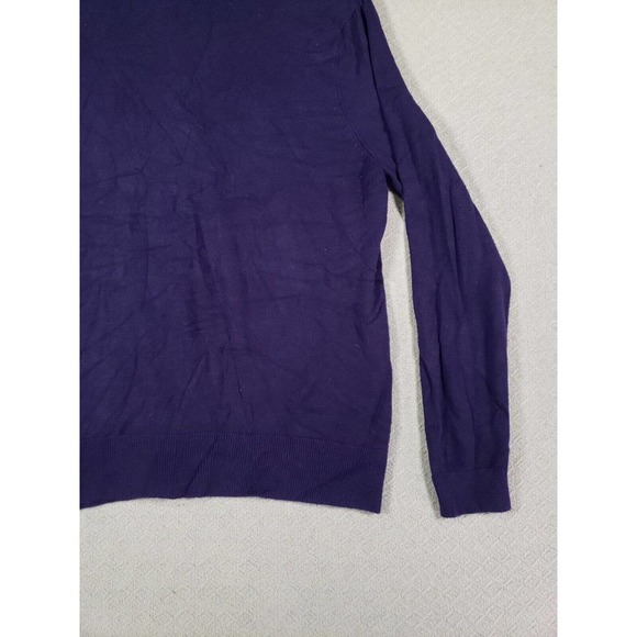 Kenneth Cole Sweater Womens Medium M Knit Button Up Purple Rayon Blend - Picture 10 of 12